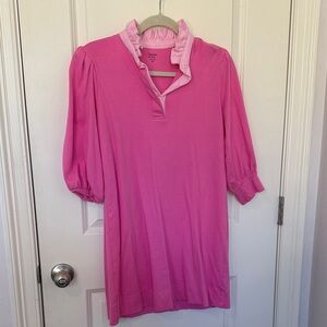 Crown & Ivy Vibrant Pink dress with collar